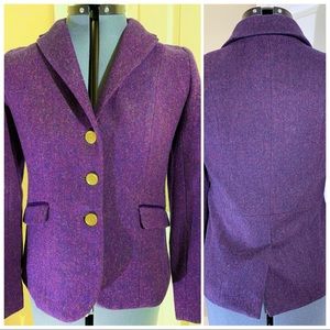 Talbots Women Shelton Wool Purple Aberdeen Blazer